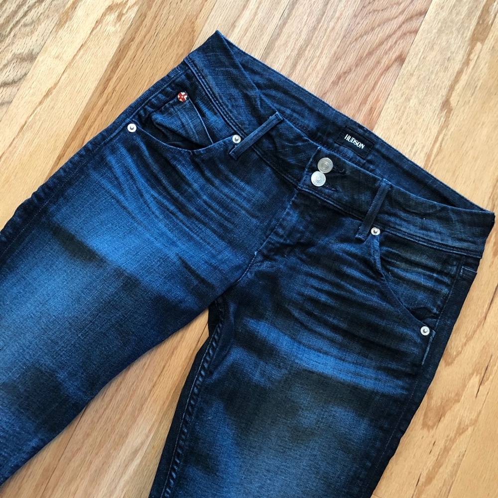 HUDSON Colin Flap Skinny Jeans 27 Dark Denim, Like New